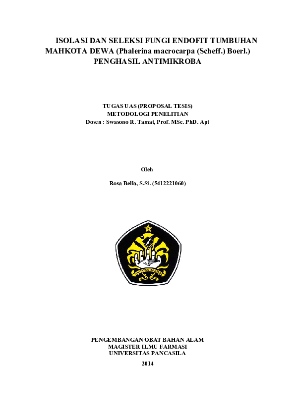 Contoh Cover Proposal Tesis Tulisan
