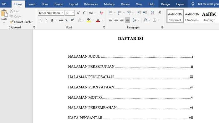 Cara Membuat Daftar Isi Otomatis di Microsoft Word dengan Fitur