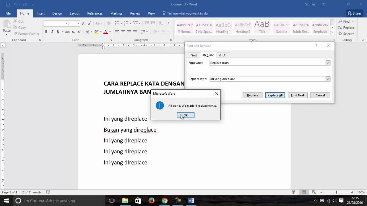 Cara Replace Kata Di Word Dalchaebi