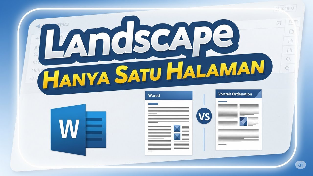 Cara Membuat Landscape Di Word hanya 1 halaman - YouTube