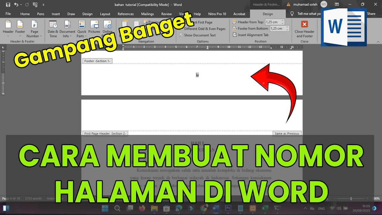CARA BIKIN NO HALAMAN DI WORD - YouTube