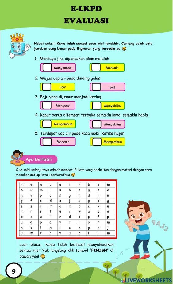 E-LKPD Perubahan Wujud Benda Kelas 5 Sekolah Dasar interactive E-LKPD Perubahan Wujud Benda Kelas 5 Sekolah Dasar interactive