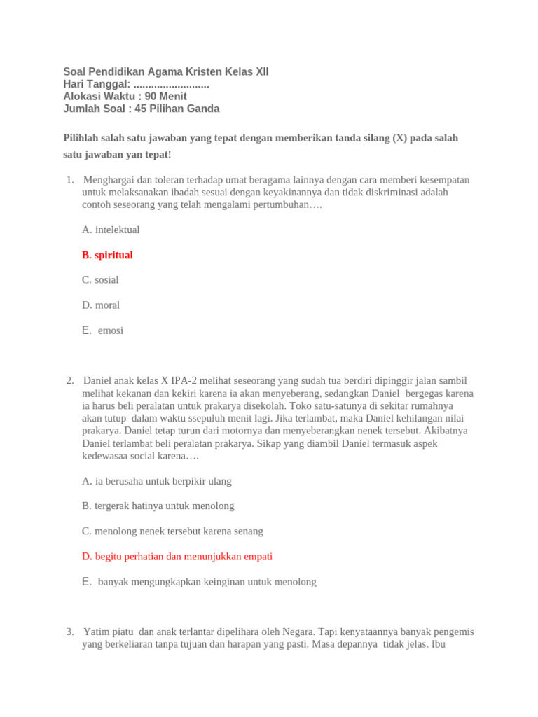 Akhirnya Tersedia! 5 Sumber Soal Ujian Sekolah Agama Kristen Kelas 12 PDF Lengkap Kisi-Kisinya