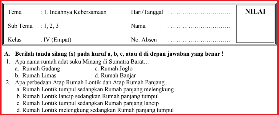 7 Rahasia Mengerjakan Contoh Soal K 13 Kelas 4 Tema 1 yang Terbukti Bantu Siswa Sukses