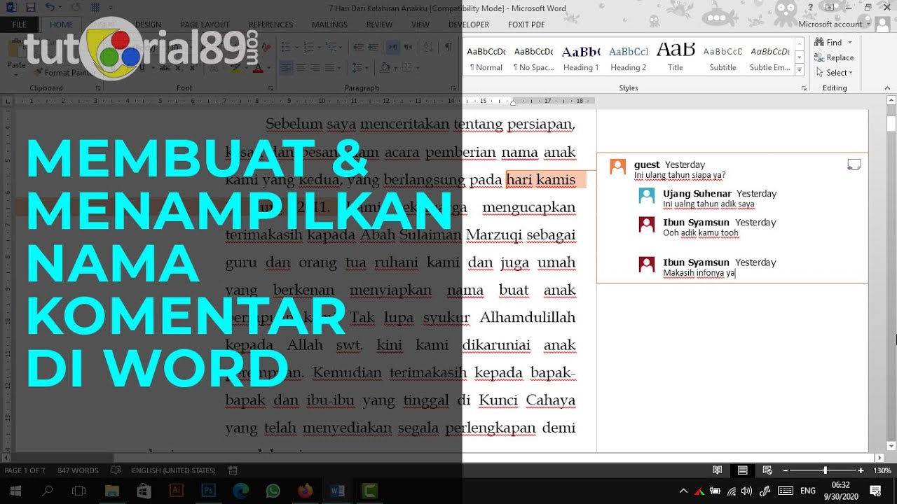 Cara Mengubah Nama di Coment Ms Word Ternyata Semudah Ini, Wajib Tahu Sebelum Terlambat