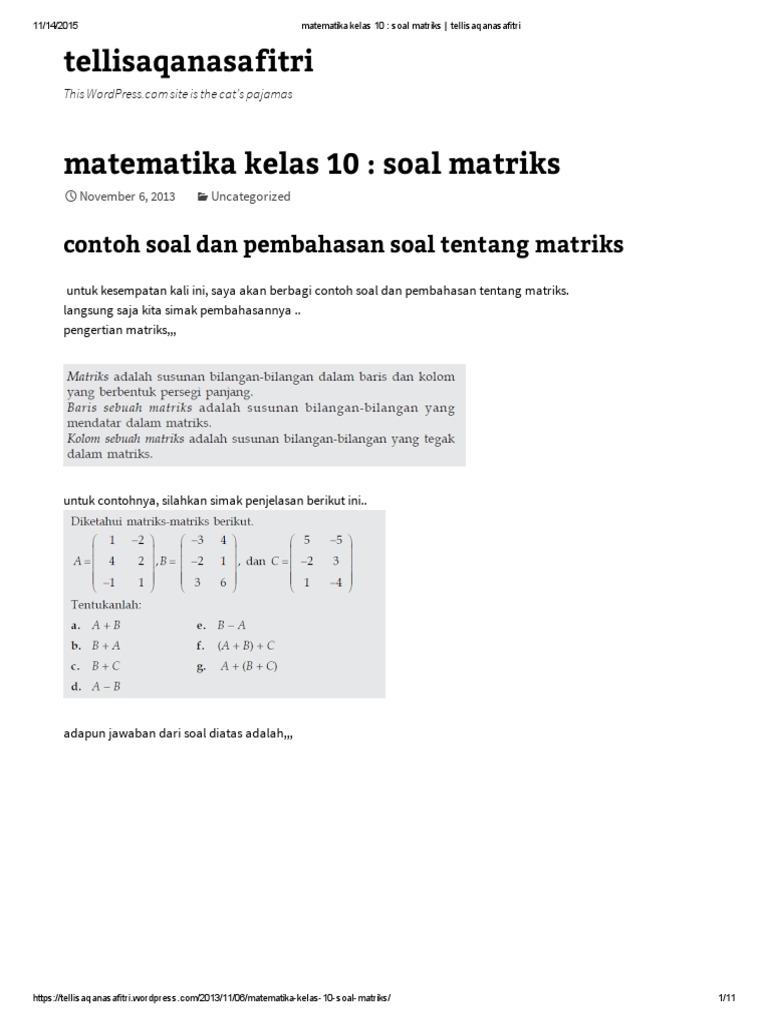 Contoh Soal Matematika Kelas 10 Semester 2 Tentang Matriks: 5 Trik Jitu Taklukkan Ulangan 2026