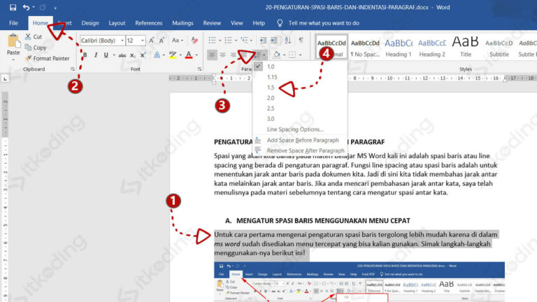 Cara Mengatur Spasi di Word Line Spacing dan Paragraf Cara Mengatur Spasi di Word Line Spacing dan Paragraf