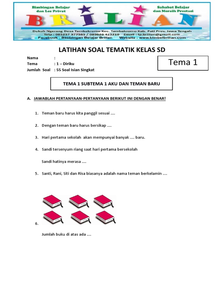 Terbukti! Contoh soal isian singkat kelas 1 sd yang siap hadapi PTS IPAS Kelas 4