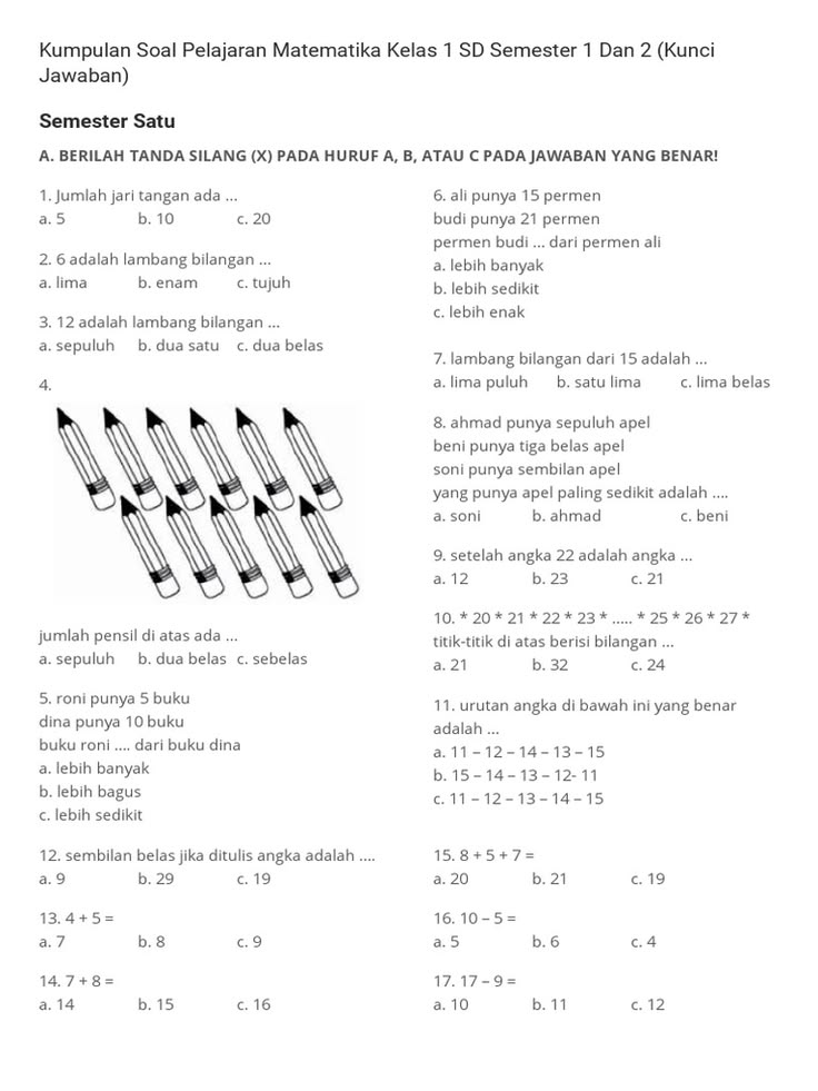 contoh soal matematika kelas 12 semester 2