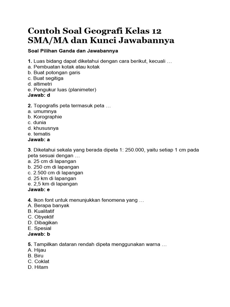 7 Rahasia Contoh Soal Geografi Kelas XII Semester 2 yang Wajib Tahu Sebelum Ujian Dimulai