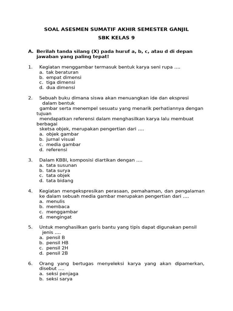 Bocoran soal sbk kelas 9 semester 2 yang wajib kamu tahu agar lulus ujian Bocoran soal sbk kelas 9 semester 2 yang wajib kamu tahu agar lulus ujian