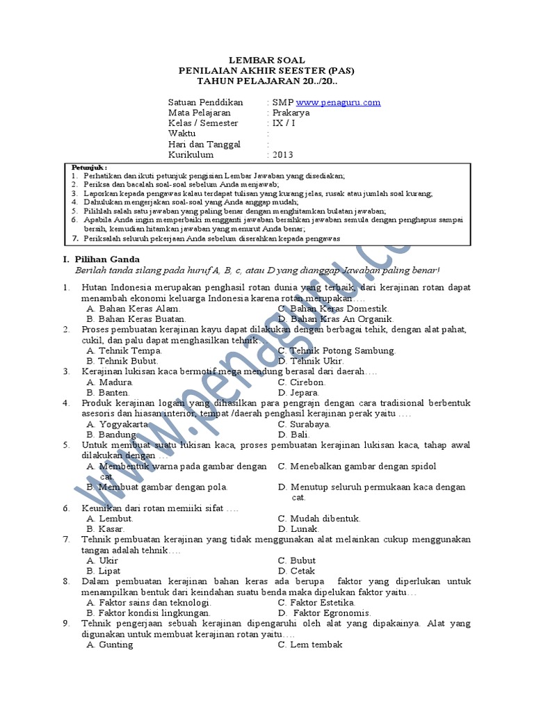 Rahasia Jawab Cepat soal prakarya kelas 9 semester 2 bab 1 agar Nilai Kamu Sempurna Rahasia Jawab Cepat soal prakarya kelas 9 semester 2 bab 1 agar Nilai Kamu Sempurna