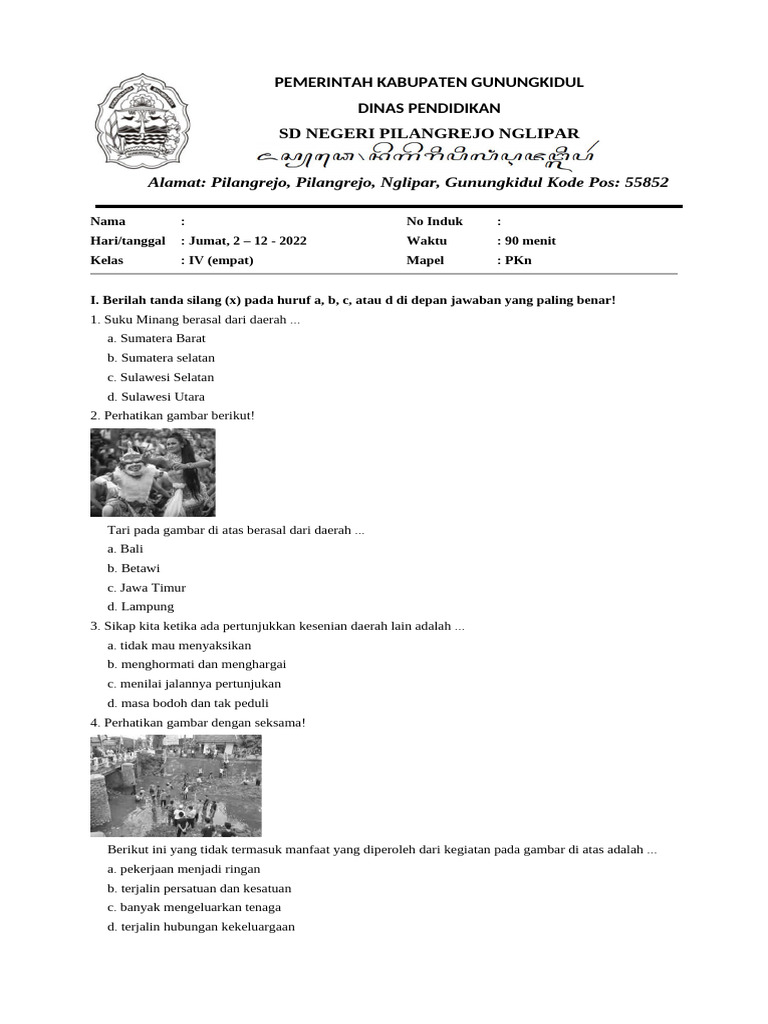 Rahasia Lulus Nilai Sempurna Lewat Bocoran Soal PKN Ulangan Semester Genap Kelas 4 SD Rahasia Lulus Nilai Sempurna Lewat Bocoran Soal PKN Ulangan Semester Genap Kelas 4 SD