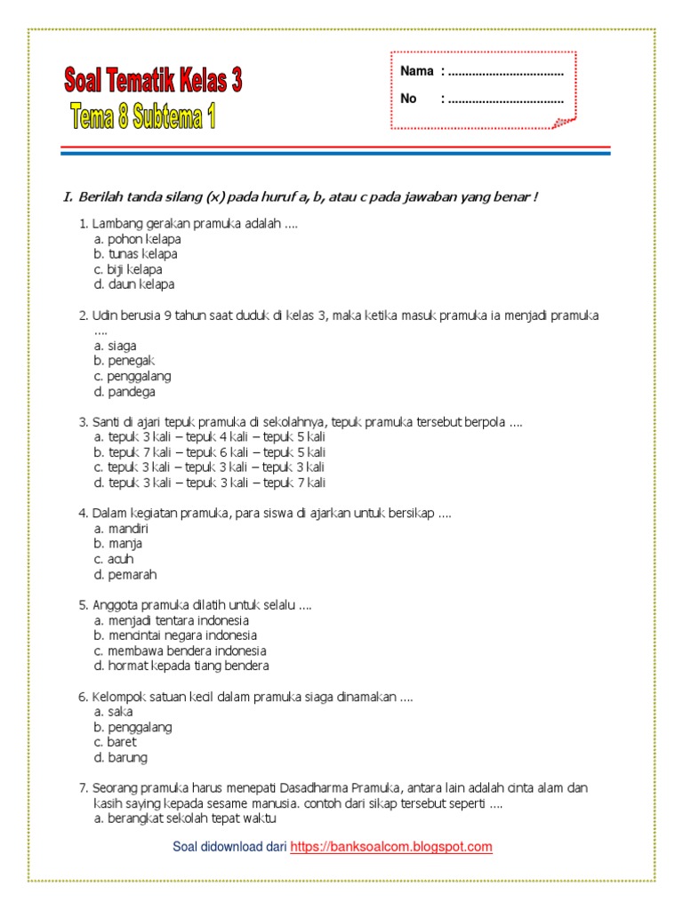 Wajib Tahu Bocoran soal soal ukk tematik tema 8 kelas 3 Agar Nilai Langsung Sempurna Wajib Tahu Bocoran soal soal ukk tematik tema 8 kelas 3 Agar Nilai Langsung Sempurna
